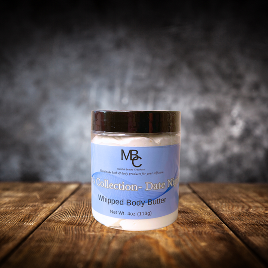 Whipped Body Butter jar, natural white color, Scent Date Night